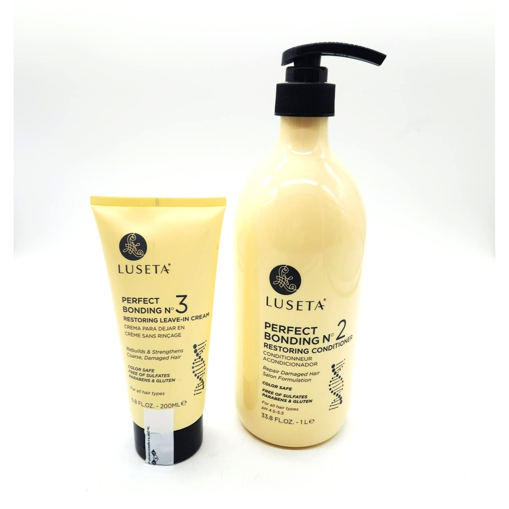Luseta Perfect Bonding Restoring Conditioner 33.8oz and Leave-in Cream 6.8fl oz
